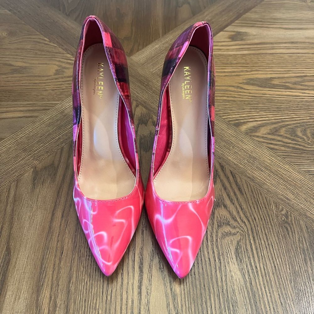 Pink and Black Women's Heels